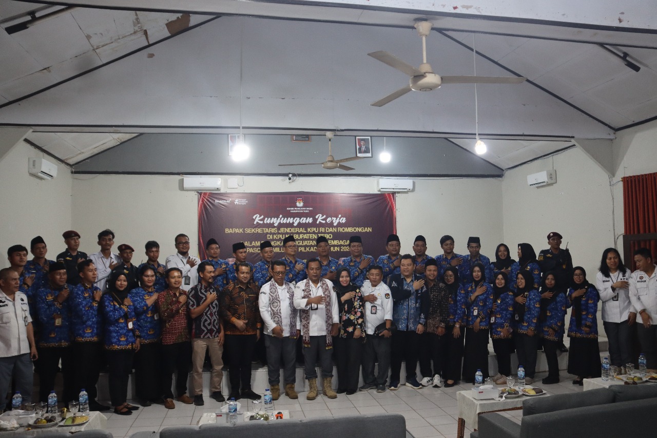 Ketua & Sekretaris KPU Prov Jambi dampingi Kunjungan Kerja Sekretaris Jenderal KPU RI  di Kab.Tebo,.