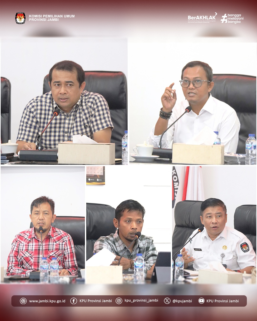 KPU Prov Jambi kembali menggelar rapat pleno rutin dengan pembahasan progres kerja setiap bagian.