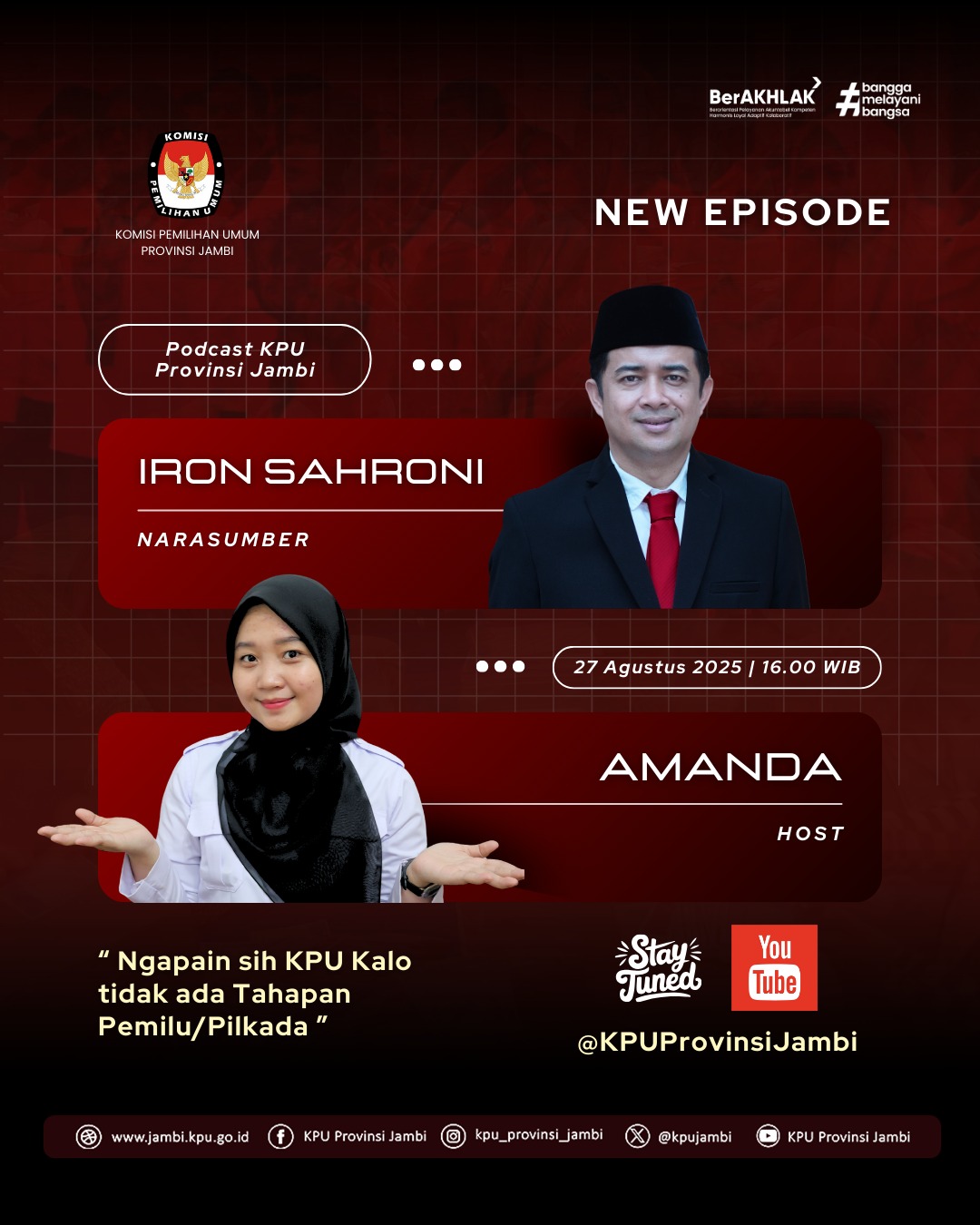 Podcast KPU Provinsi Jambi " Ngapain sih KPU stelah tahapan Pemilu/ Pilkada ?