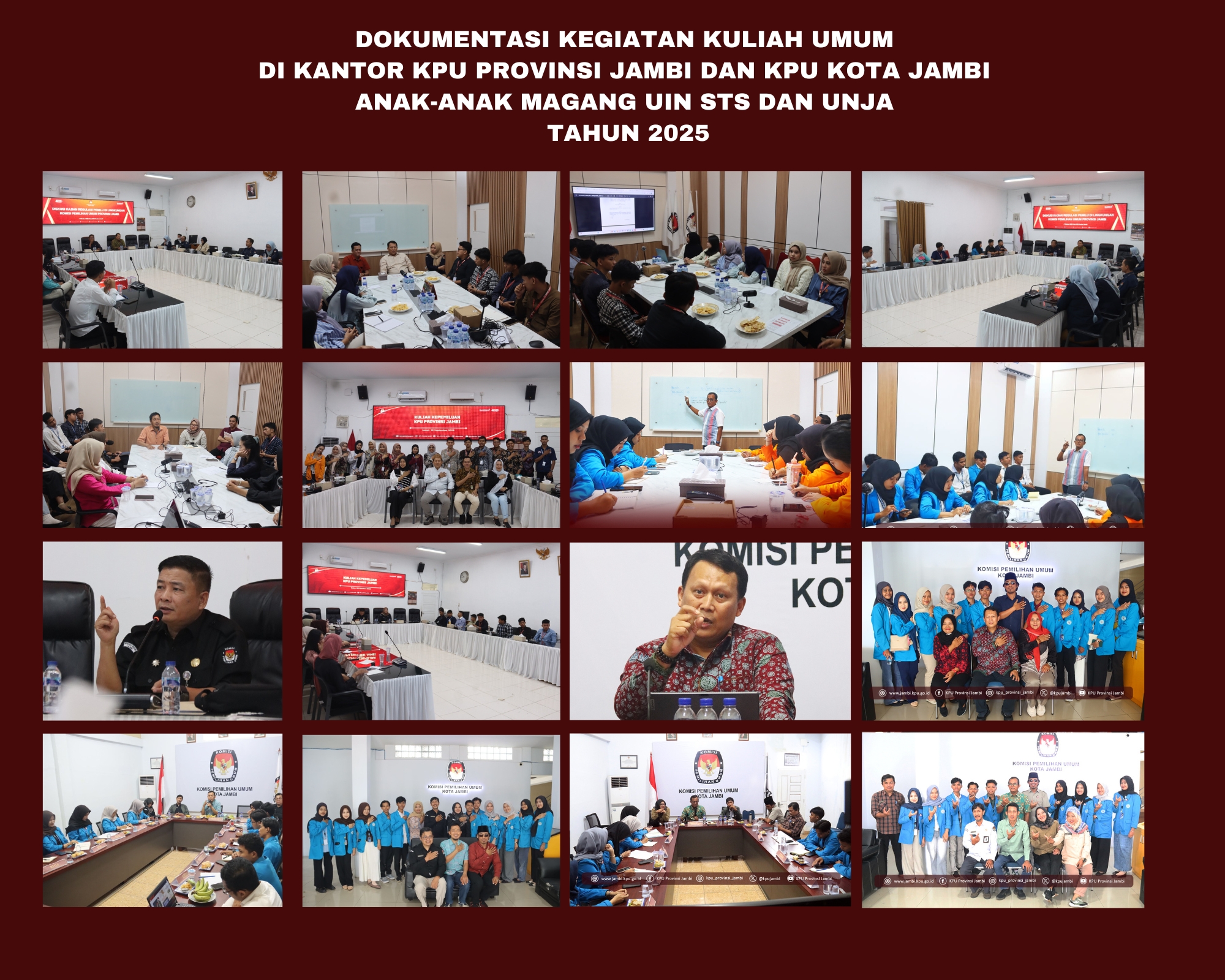 Kegiatan Kuliah Umum Mahasiswa Magang di KPU Provinsi Jambi dan KPU Kota Jambi