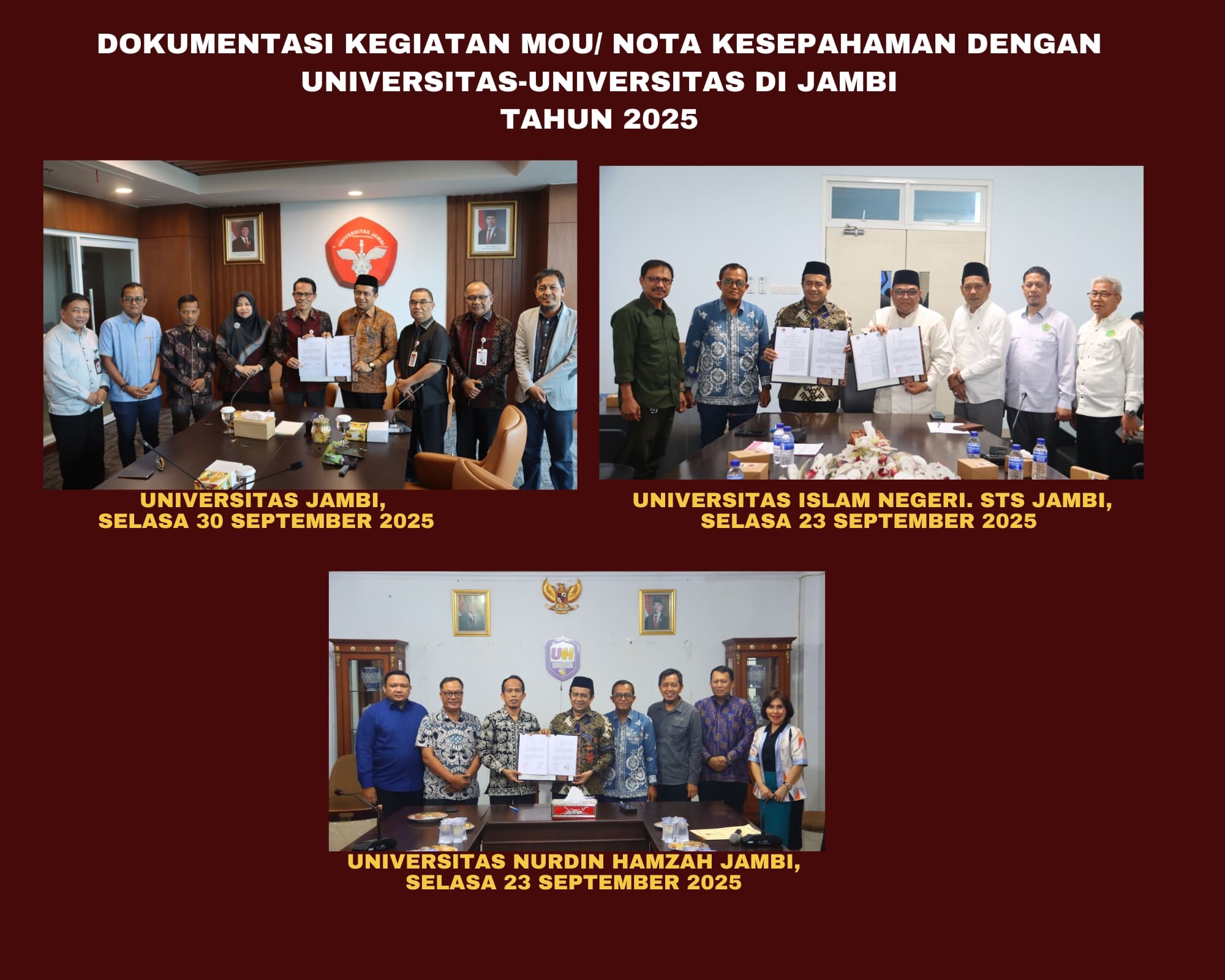 Kegiatan Mou Dengan Universitas-Universitas di Jambi