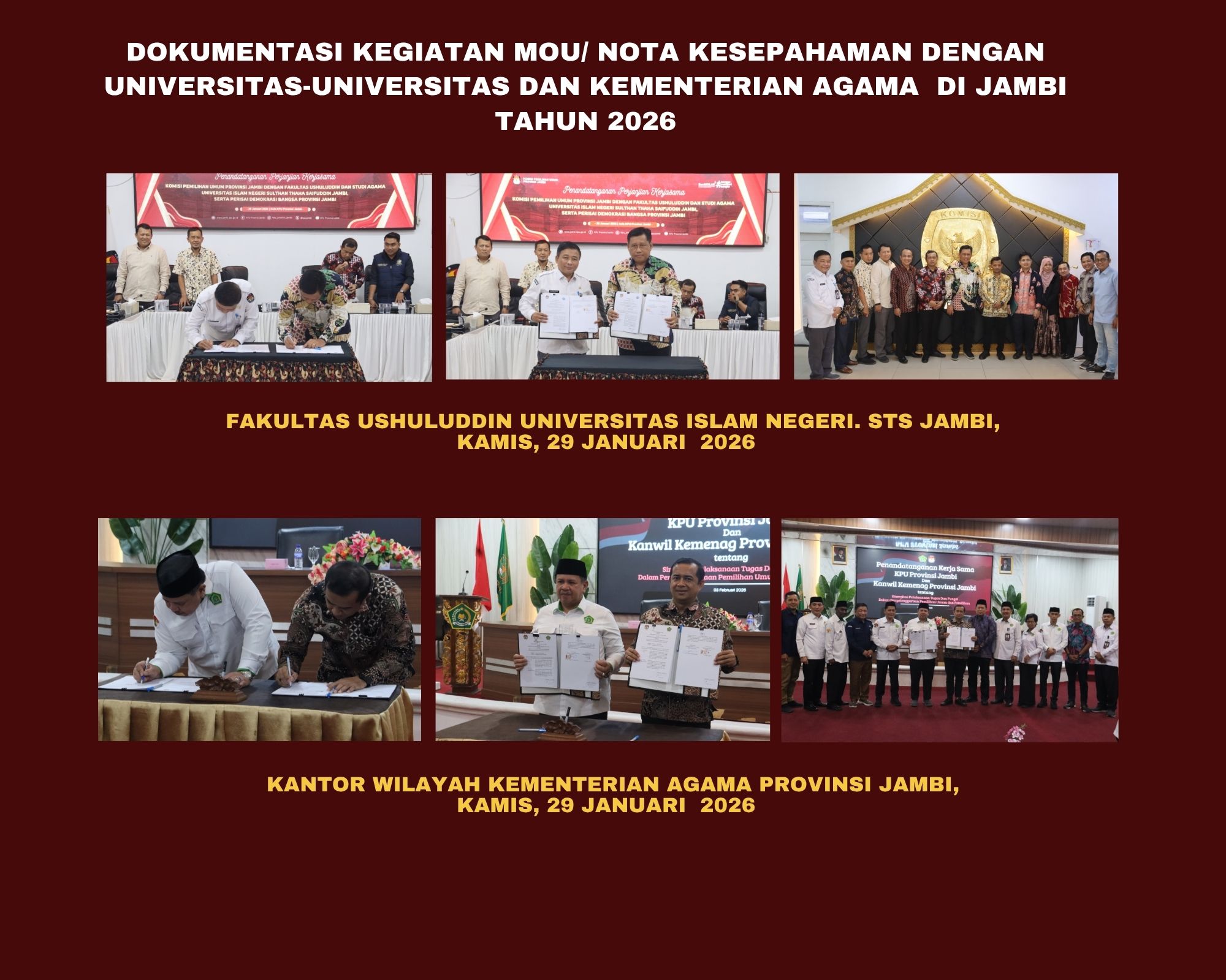 Kegiatan Mou Dengan Kanwil Kemenag Provinsi Jambi dan  Universitas di Jambi