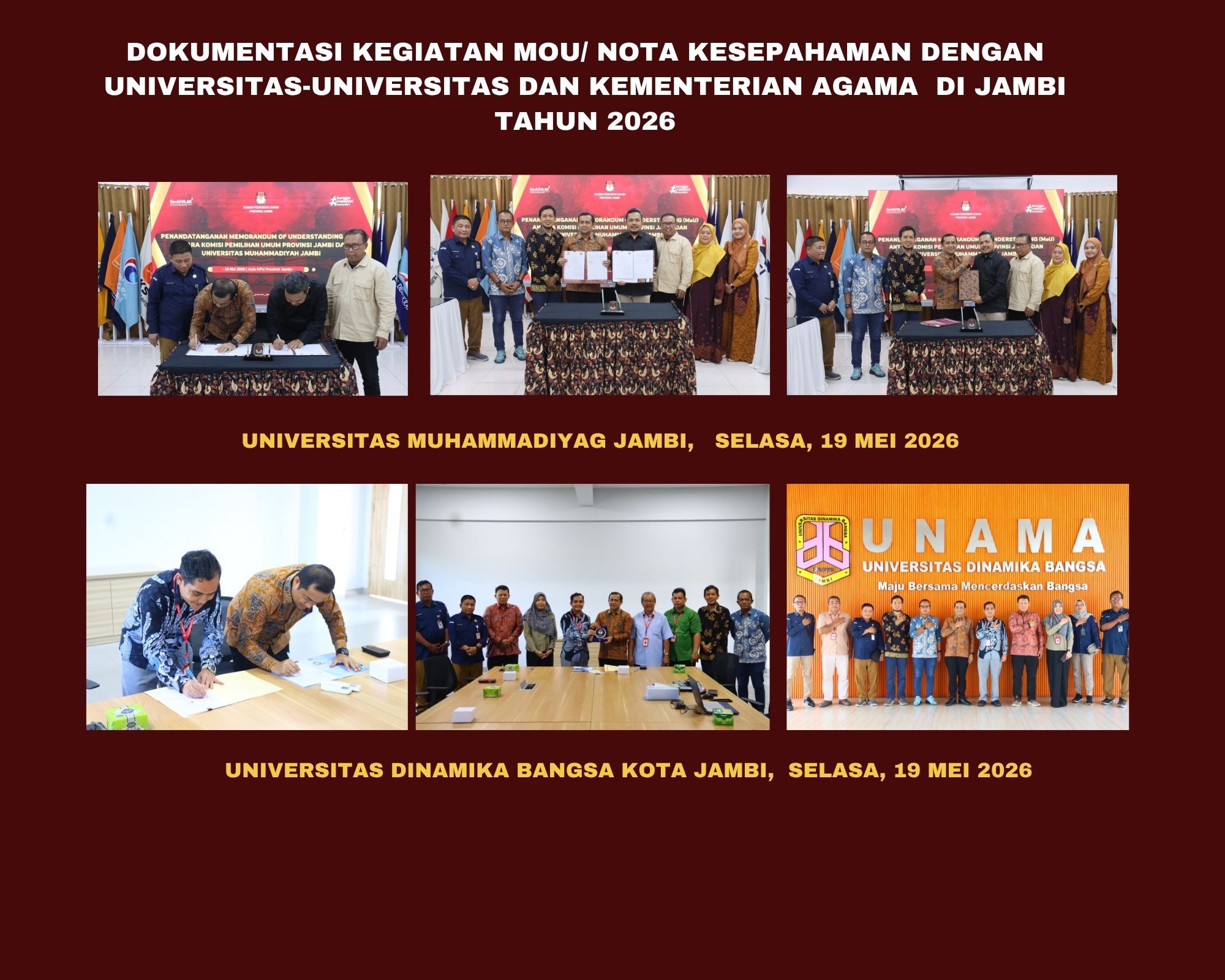 Kegiatan Mou Dengan Universitas-Universitas di Jambi Tahun 2026