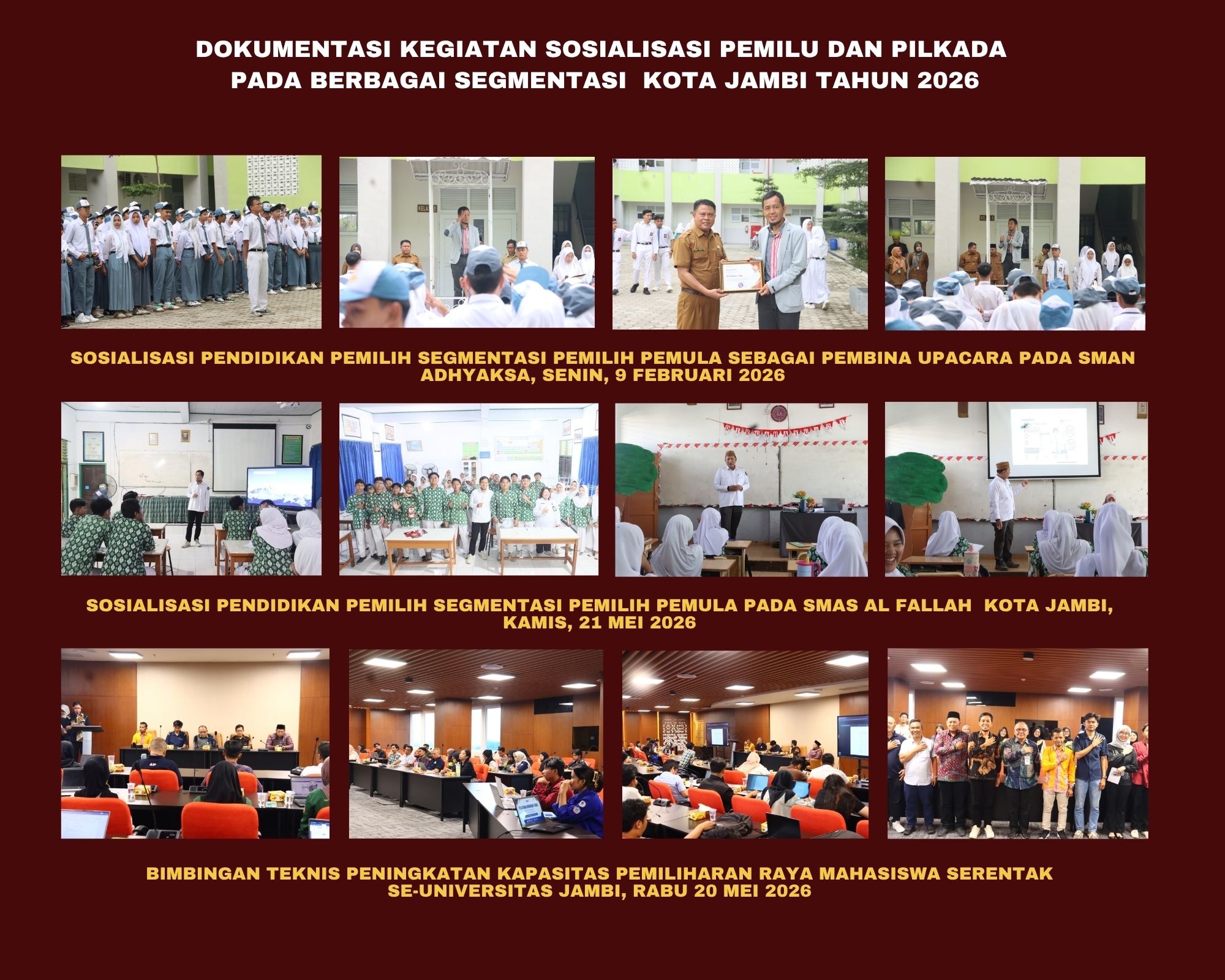 Kegiatan Sosialisasi di Universitas dan Sekolah di Kota Jambi