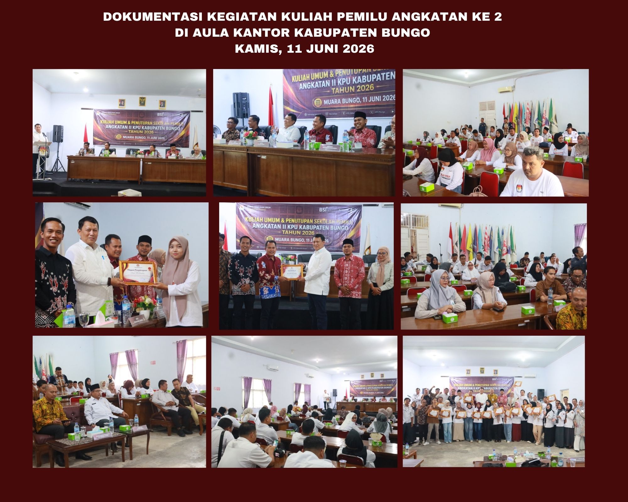 Dokumentasi Kegiatan Kuliah Pemilu Angkatan ke-2 Di aula Kantor Kabupaten Bungo